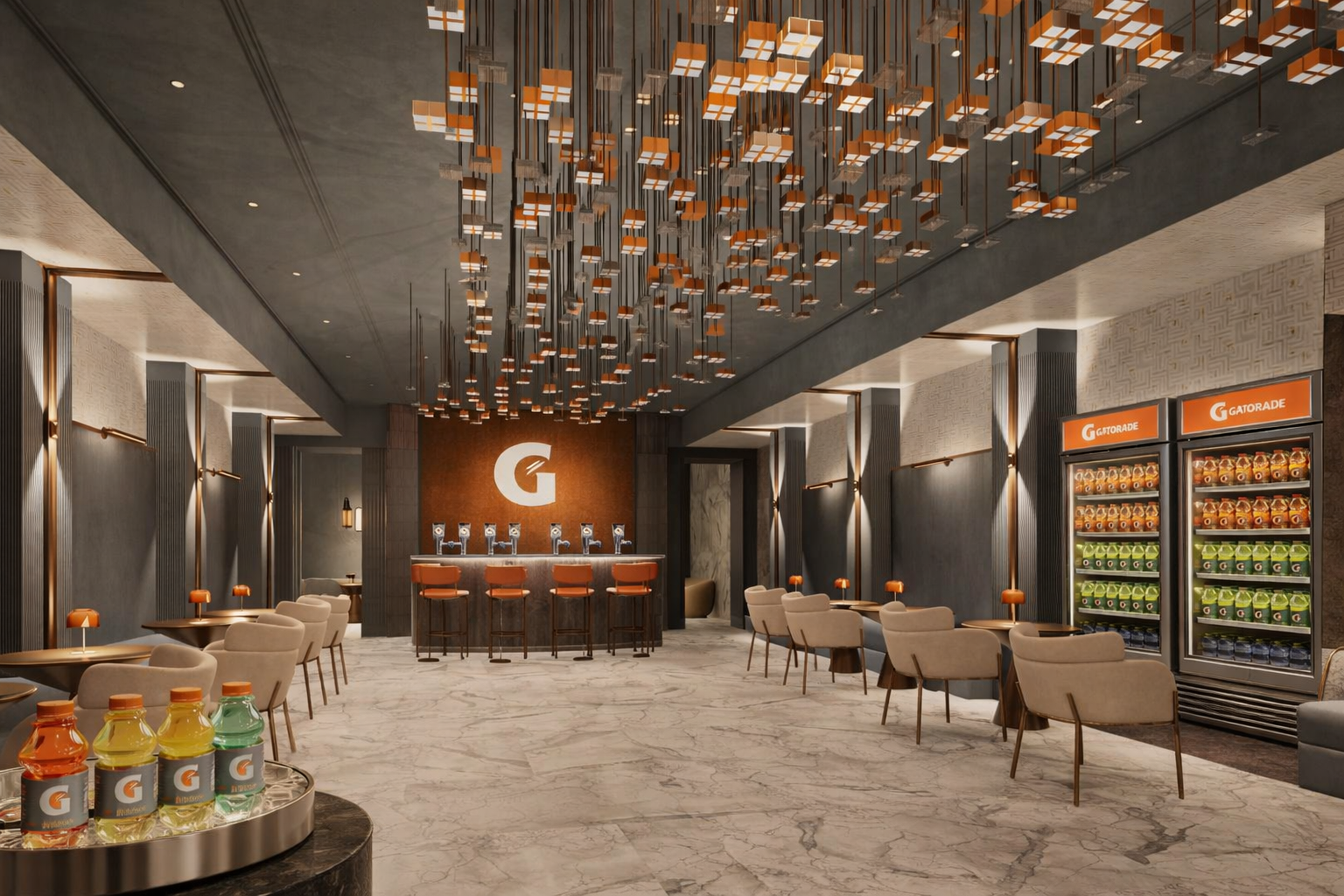 Gatorade bar branded concept rendering